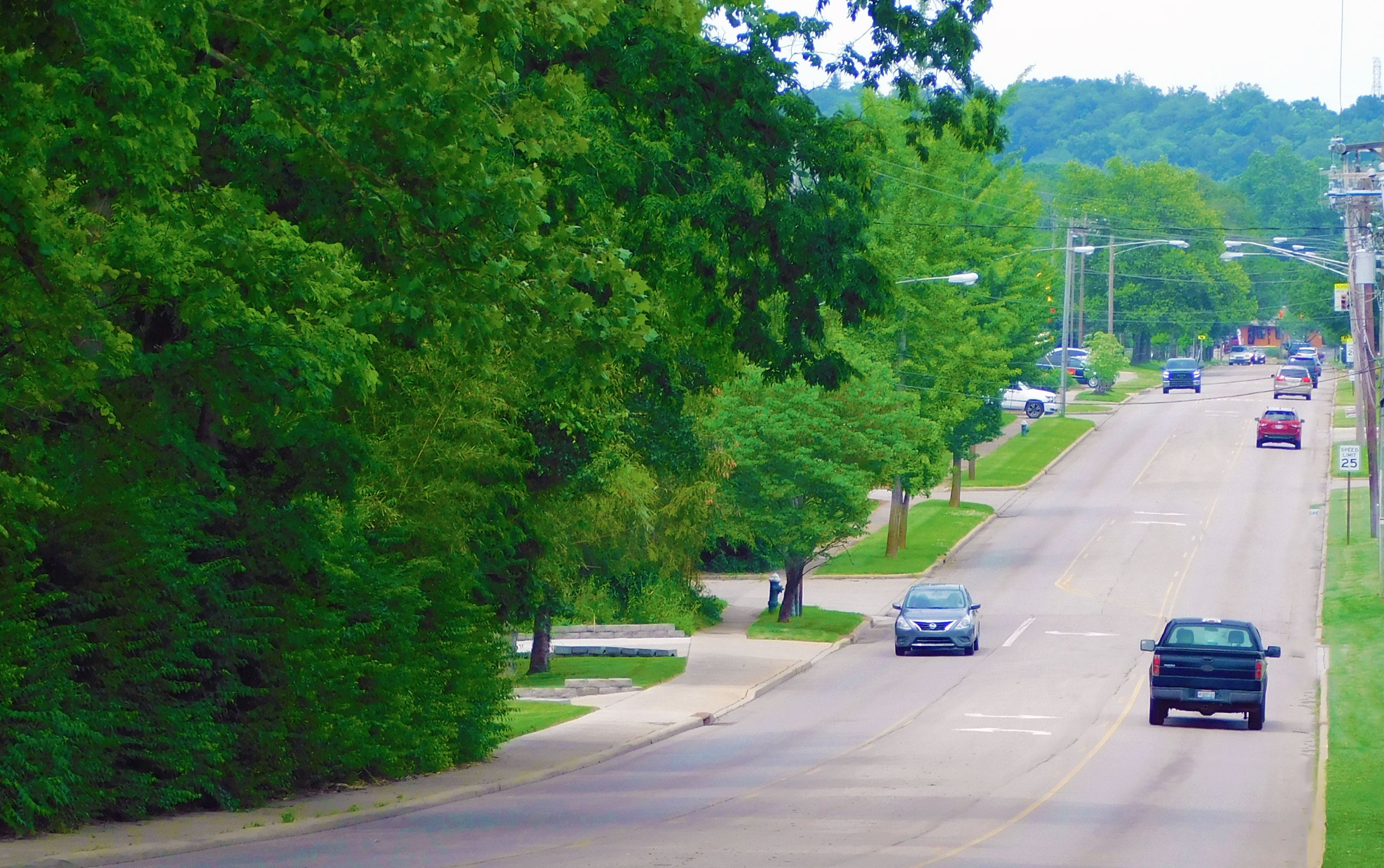 Roadway with cars traveling