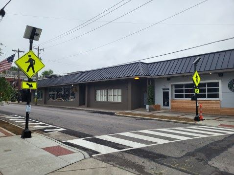 Crosswalk with flashing lights 